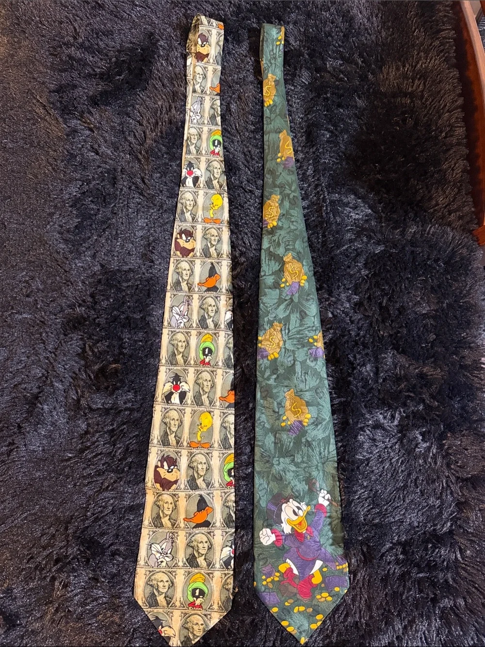 VTG Looney Tunes Mania Set of Ties Bugs Bunny/Scrooge 1996